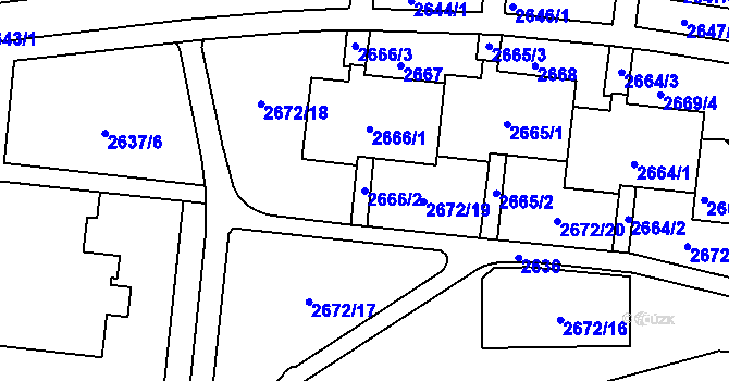 Parcela st. 2666/2 v KÚ Bohunice, Katastrální mapa