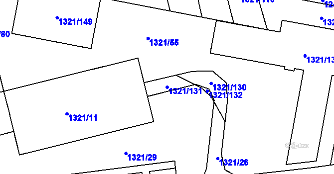 Parcela st. 1321/131 v KÚ Bohunice, Katastrální mapa