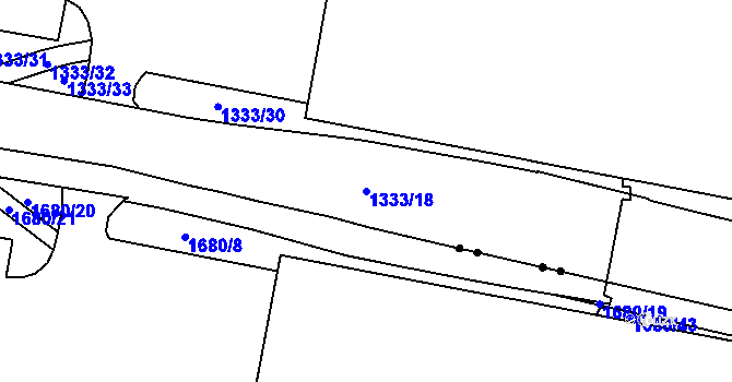 Parcela st. 1333/18 v KÚ Bohunice, Katastrální mapa