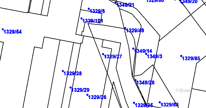 Parcela st. 1329/27 v KÚ Bohunice, Katastrální mapa