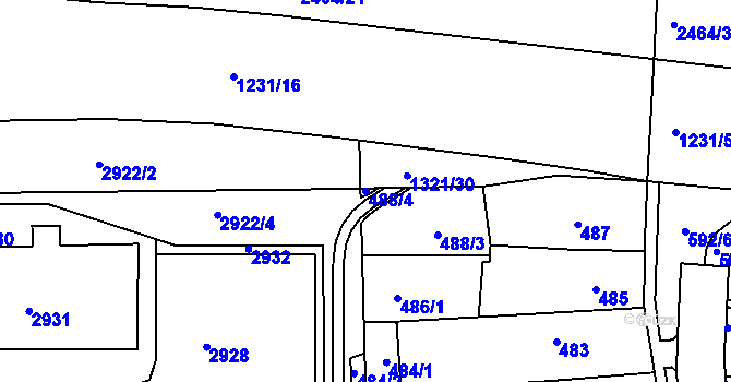 Parcela st. 488/4 v KÚ Bohunice, Katastrální mapa
