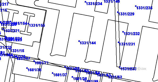 Parcela st. 1331/144 v KÚ Bohunice, Katastrální mapa