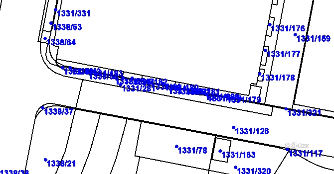 Parcela st. 1331/280 v KÚ Bohunice, Katastrální mapa