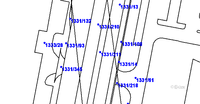 Parcela st. 1331/211 v KÚ Bohunice, Katastrální mapa