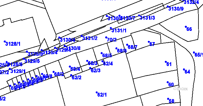 Parcela st. 68/5 v KÚ Bohunice, Katastrální mapa