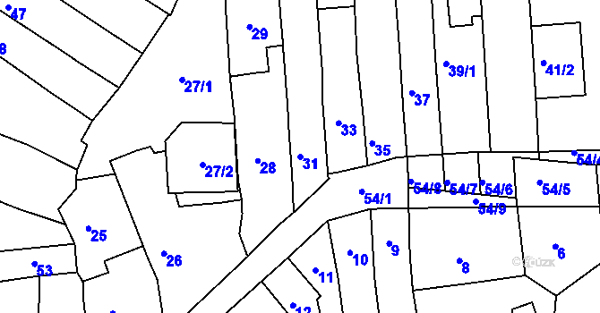 Parcela st. 31 v KÚ Starý Lískovec, Katastrální mapa