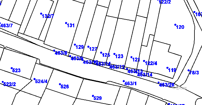 Parcela st. 125 v KÚ Starý Lískovec, Katastrální mapa