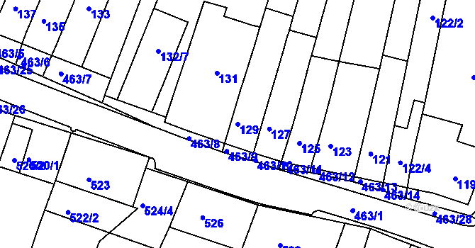 Parcela st. 129 v KÚ Starý Lískovec, Katastrální mapa