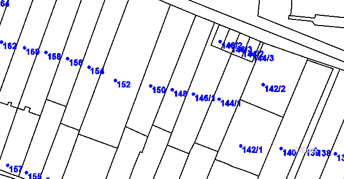 Parcela st. 148 v KÚ Starý Lískovec, Katastrální mapa