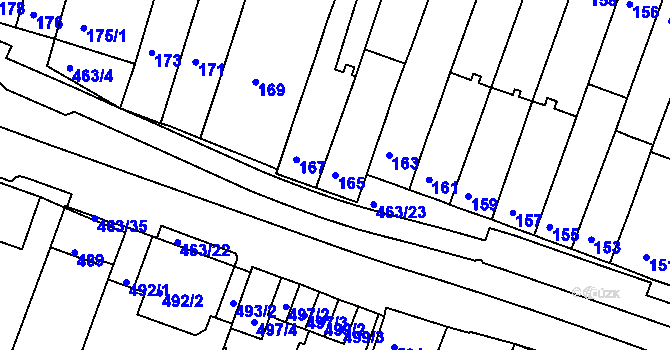 Parcela st. 165 v KÚ Starý Lískovec, Katastrální mapa
