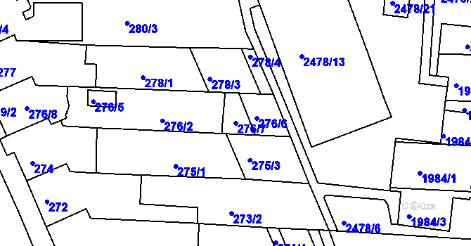 Parcela st. 276/7 v KÚ Starý Lískovec, Katastrální mapa