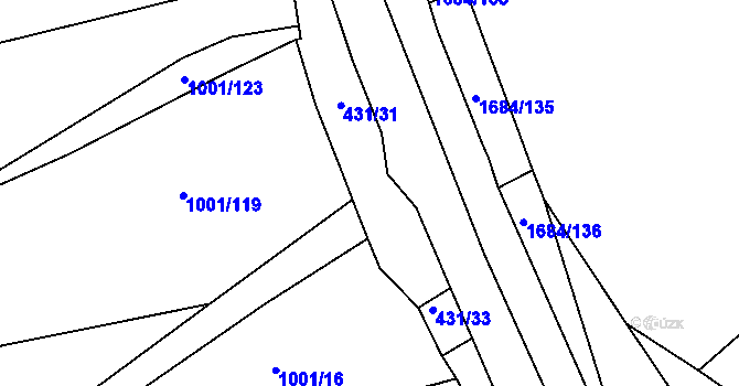 Parcela st. 431/10 v KÚ Starý Lískovec, Katastrální mapa