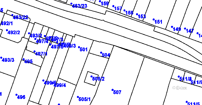 Parcela st. 504 v KÚ Starý Lískovec, Katastrální mapa