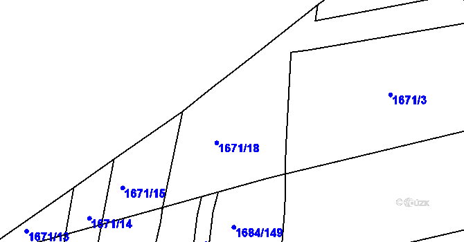 Parcela st. 1671/17 v KÚ Starý Lískovec, Katastrální mapa