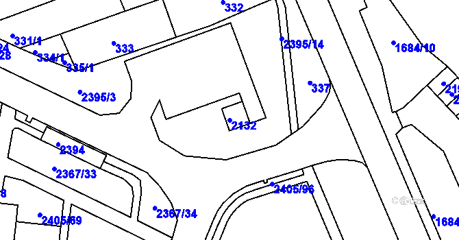 Parcela st. 2132 v KÚ Starý Lískovec, Katastrální mapa