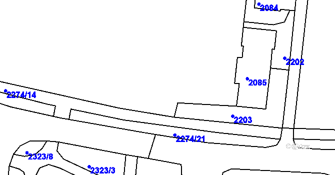 Parcela st. 2219/15 v KÚ Starý Lískovec, Katastrální mapa