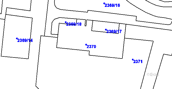 Parcela st. 2370 v KÚ Starý Lískovec, Katastrální mapa