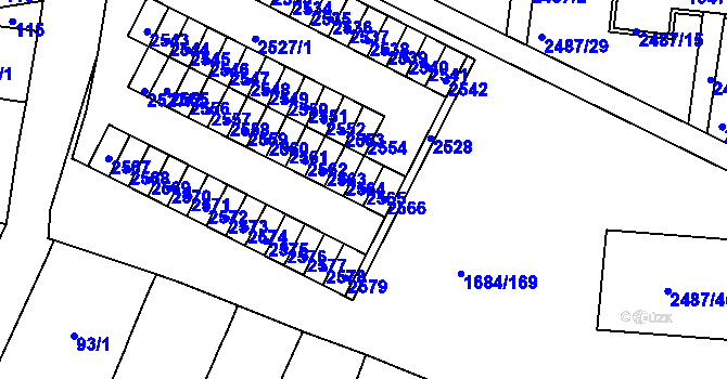 Parcela st. 2565 v KÚ Starý Lískovec, Katastrální mapa