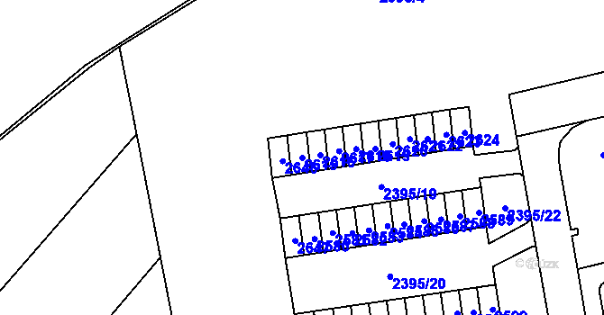 Parcela st. 2615 v KÚ Starý Lískovec, Katastrální mapa
