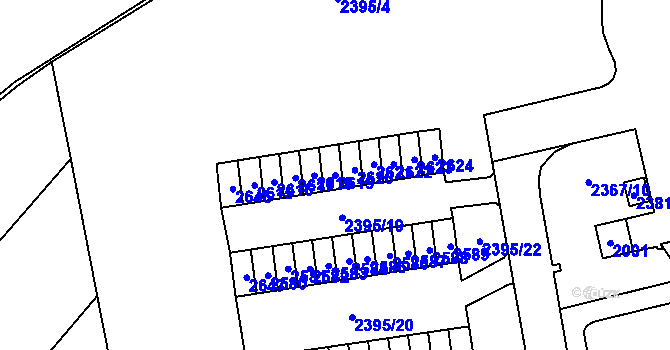 Parcela st. 2619 v KÚ Starý Lískovec, Katastrální mapa