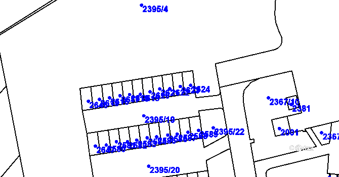 Parcela st. 2622 v KÚ Starý Lískovec, Katastrální mapa