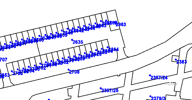 Parcela st. 2625 v KÚ Starý Lískovec, Katastrální mapa