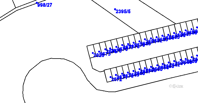 Parcela st. 2673 v KÚ Starý Lískovec, Katastrální mapa