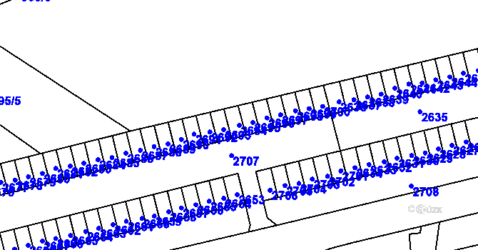 Parcela st. 2694 v KÚ Starý Lískovec, Katastrální mapa