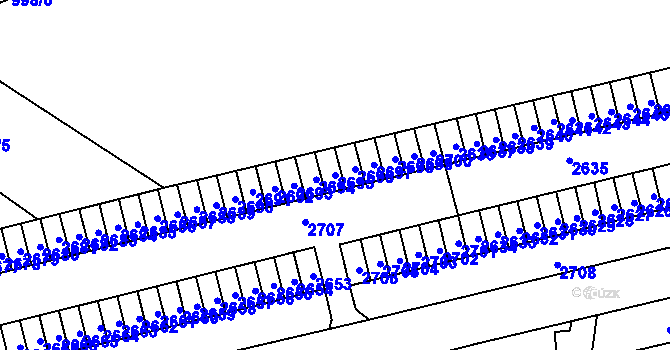 Parcela st. 2695 v KÚ Starý Lískovec, Katastrální mapa