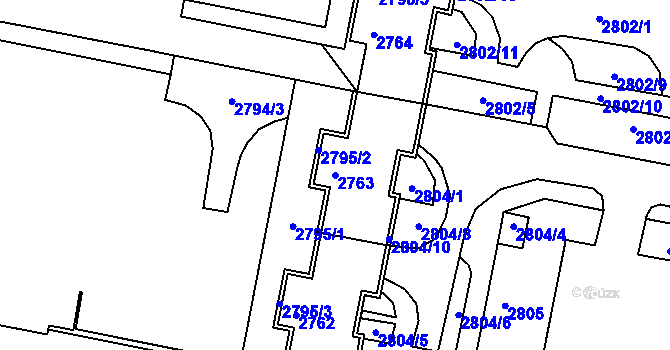 Parcela st. 2763 v KÚ Starý Lískovec, Katastrální mapa