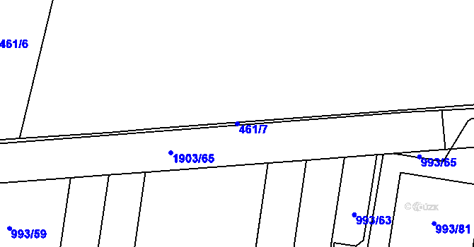 Parcela st. 461/7 v KÚ Starý Lískovec, Katastrální mapa