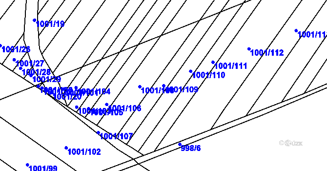 Parcela st. 1001/109 v KÚ Starý Lískovec, Katastrální mapa