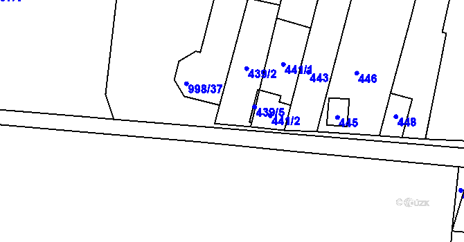 Parcela st. 439/1 v KÚ Starý Lískovec, Katastrální mapa