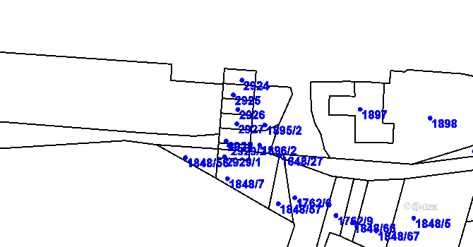 Parcela st. 2927 v KÚ Starý Lískovec, Katastrální mapa
