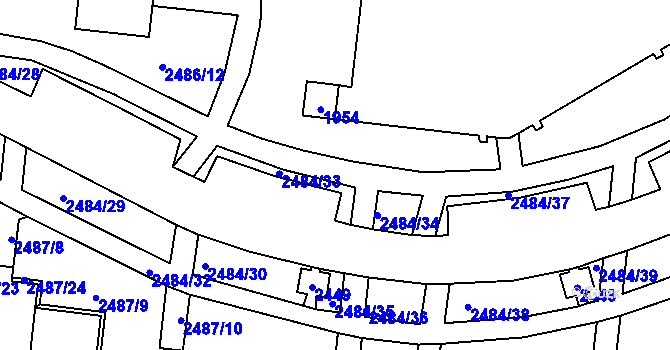 Parcela st. 2484/31 v KÚ Starý Lískovec, Katastrální mapa