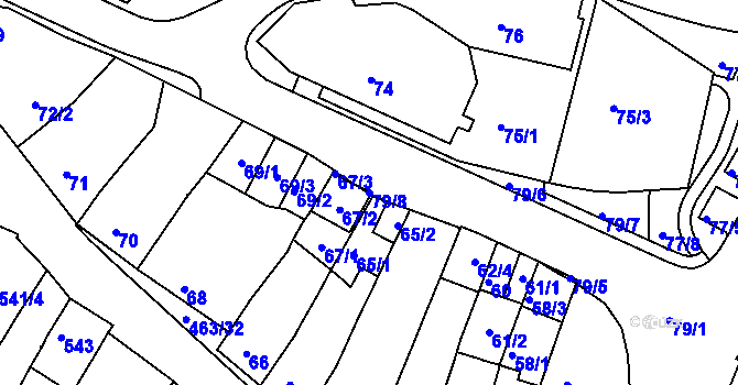 Parcela st. 79/8 v KÚ Starý Lískovec, Katastrální mapa