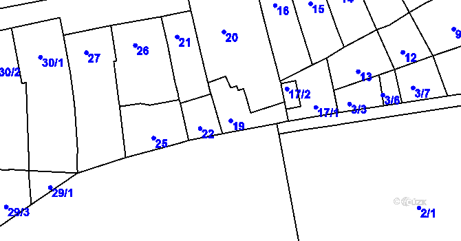 Parcela st. 19 v KÚ Horní Heršpice, Katastrální mapa