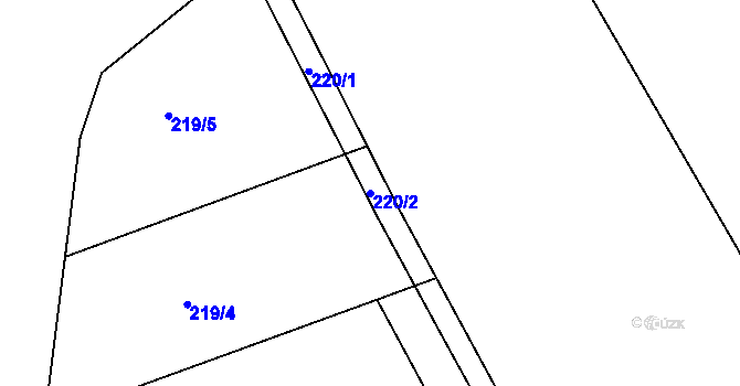 Parcela st. 220/2 v KÚ Horní Heršpice, Katastrální mapa