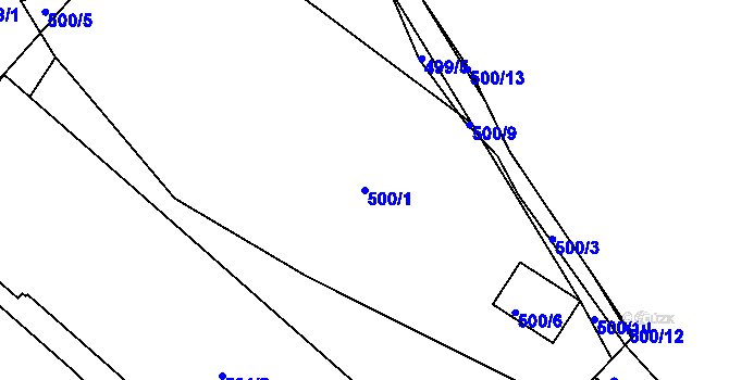 Parcela st. 500/1 v KÚ Horní Heršpice, Katastrální mapa