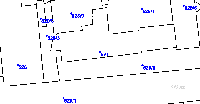 Parcela st. 527 v KÚ Horní Heršpice, Katastrální mapa