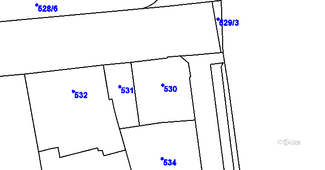 Parcela st. 530 v KÚ Horní Heršpice, Katastrální mapa