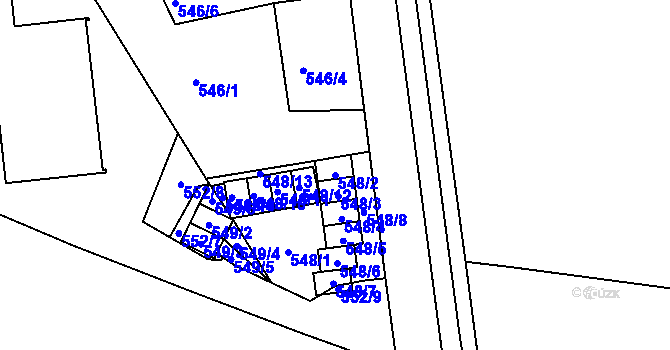 Parcela st. 548/2 v KÚ Horní Heršpice, Katastrální mapa