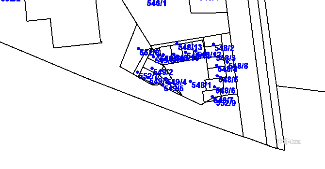 Parcela st. 549/5 v KÚ Horní Heršpice, Katastrální mapa