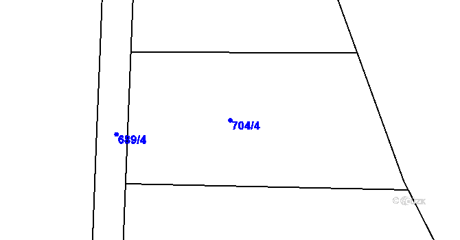 Parcela st. 704/4 v KÚ Horní Heršpice, Katastrální mapa