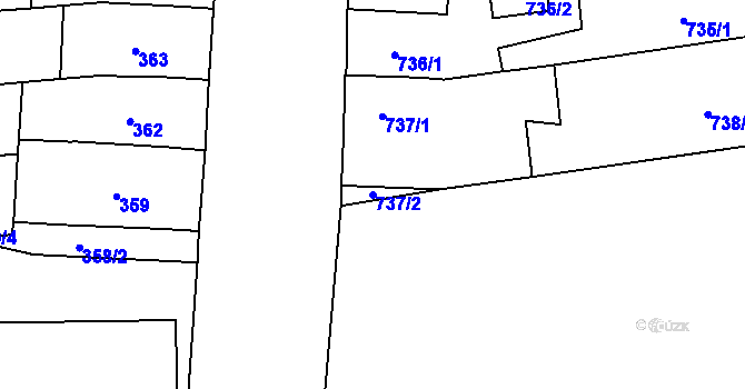 Parcela st. 737/2 v KÚ Horní Heršpice, Katastrální mapa