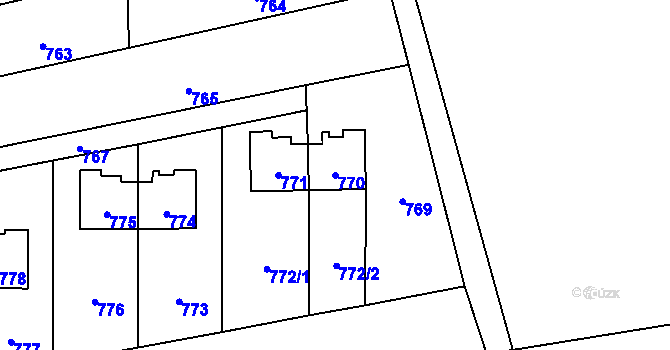 Parcela st. 770 v KÚ Horní Heršpice, Katastrální mapa