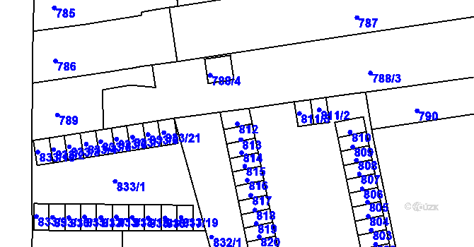 Parcela st. 812 v KÚ Horní Heršpice, Katastrální mapa