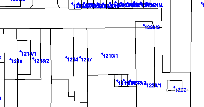 Parcela st. 1218/1 v KÚ Horní Heršpice, Katastrální mapa