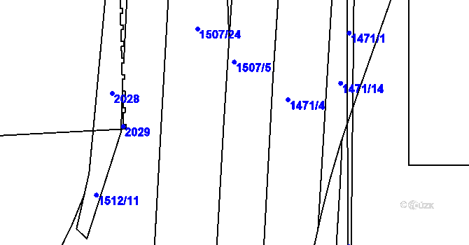 Parcela st. 1507/5 v KÚ Horní Heršpice, Katastrální mapa