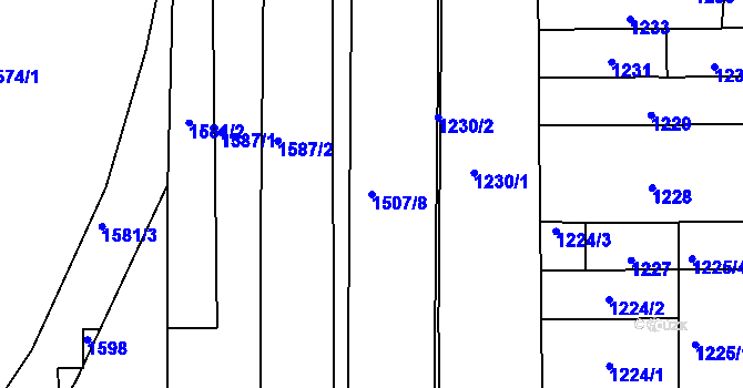Parcela st. 1507/8 v KÚ Horní Heršpice, Katastrální mapa